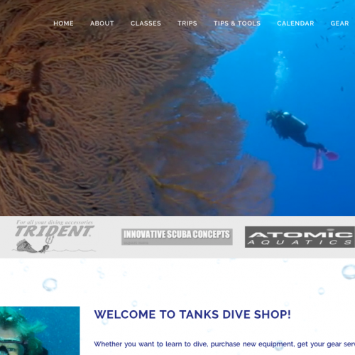 Scuba Dive Shop Web Design | PickleJuice Productions